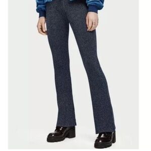 Scotch & Soda Navy And Silver “Quinn” Ribbed Knit Pants